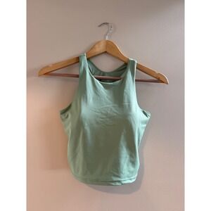 Ruby Ribbon Rebel Sage Green High Neck Racerback Tank Top Built In Bra Size 34